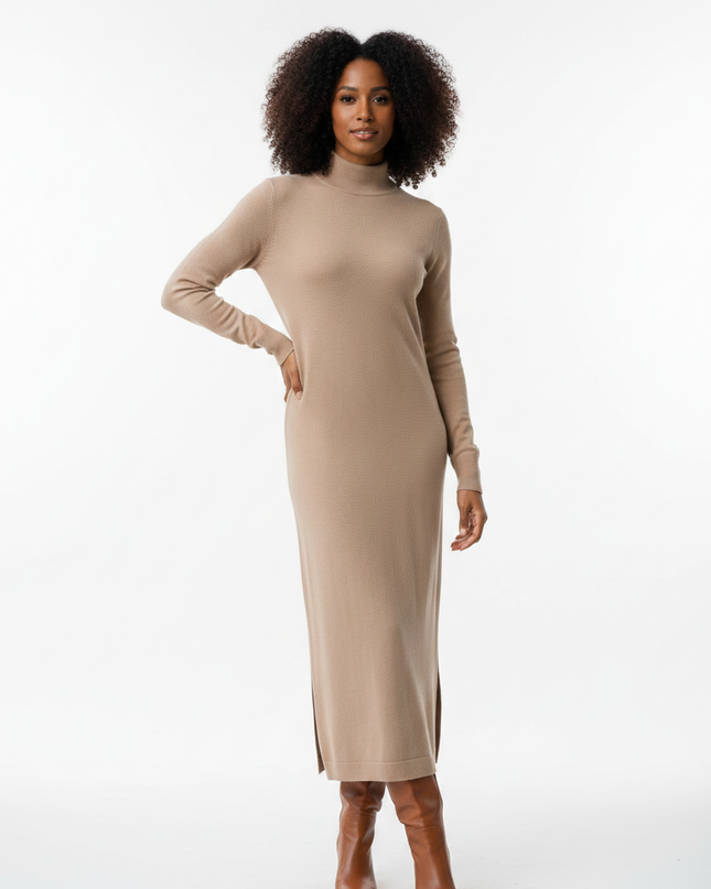 Strick Zweiteiler beige: ärmelloses Kleid & Cardigan - Ansicht 5