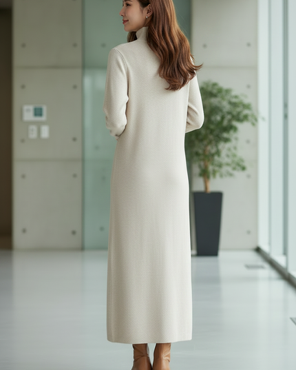 Strick Zweiteiler Creme: ärmelloses Kleid mit Cardigan - Ansicht 2