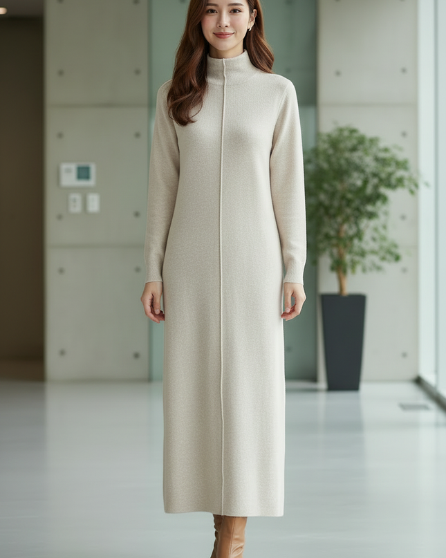 Strick Zweiteiler Creme: ärmelloses Kleid mit Cardigan - Ansicht 3