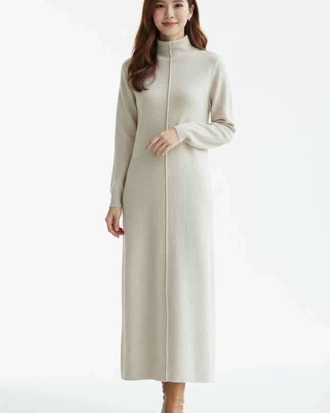 Strick Zweiteiler Creme: ärmelloses Kleid mit Cardigan - Ansicht 5