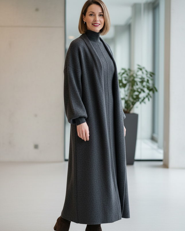 Strick Zweiteiler Dunkelgrau im Set mit Cardigan - Ansicht 1